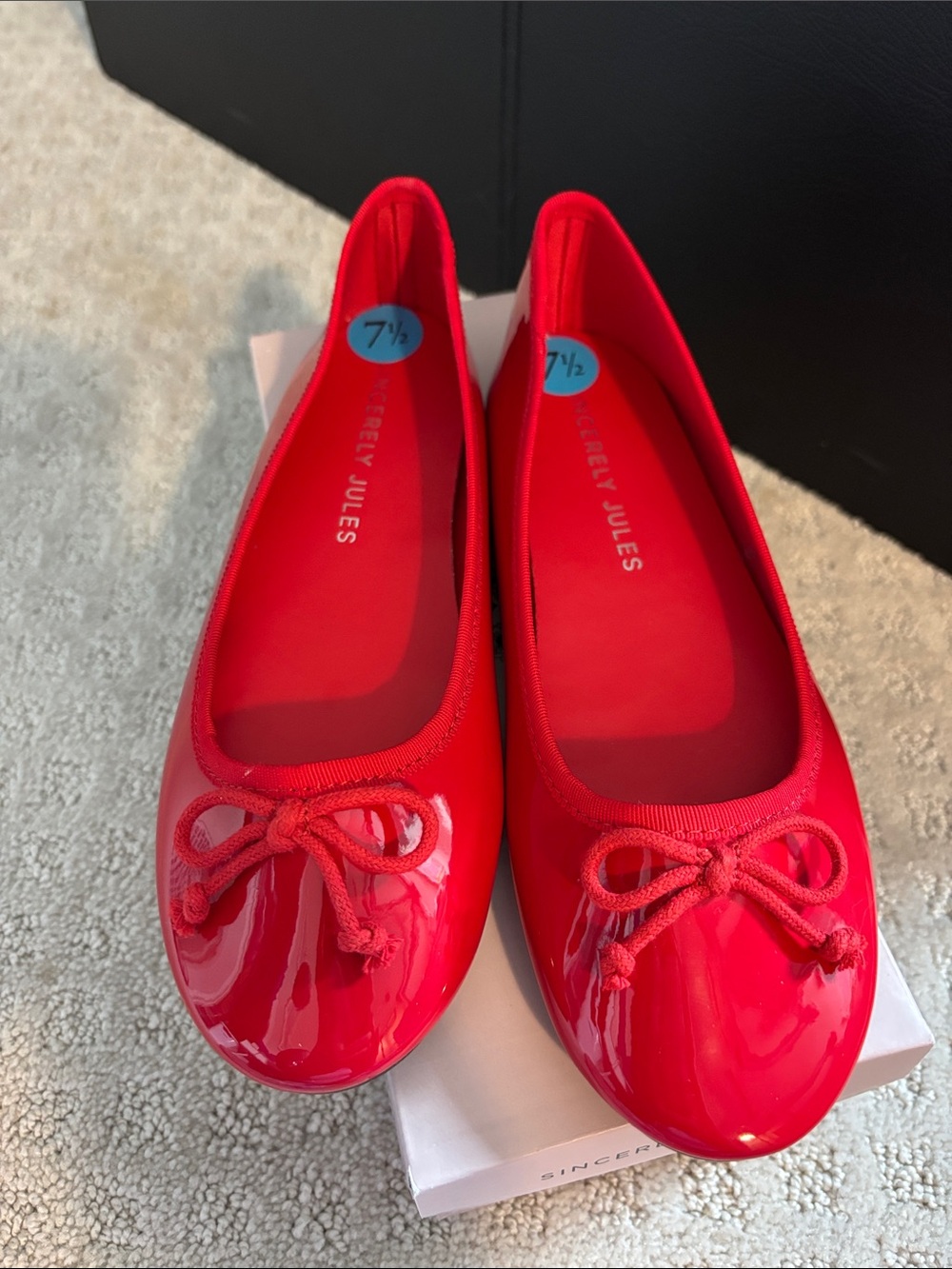 Sincerely Jules Red Patent Ballet Flats - Size 7.5M - Picture 6 of 6